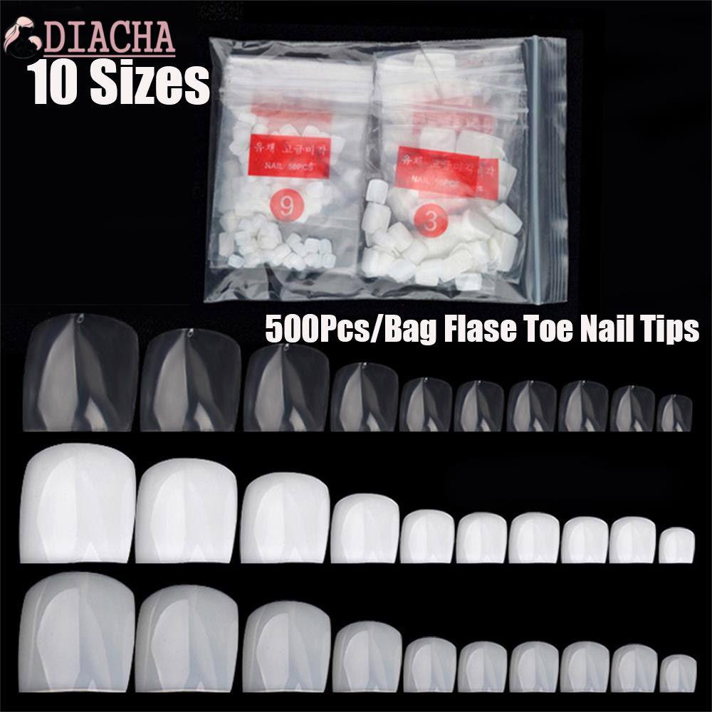 [Hàng mới về] 500 Móng chân giả bằng acrylic nhiều màu sắc thời trang cho nữ diy