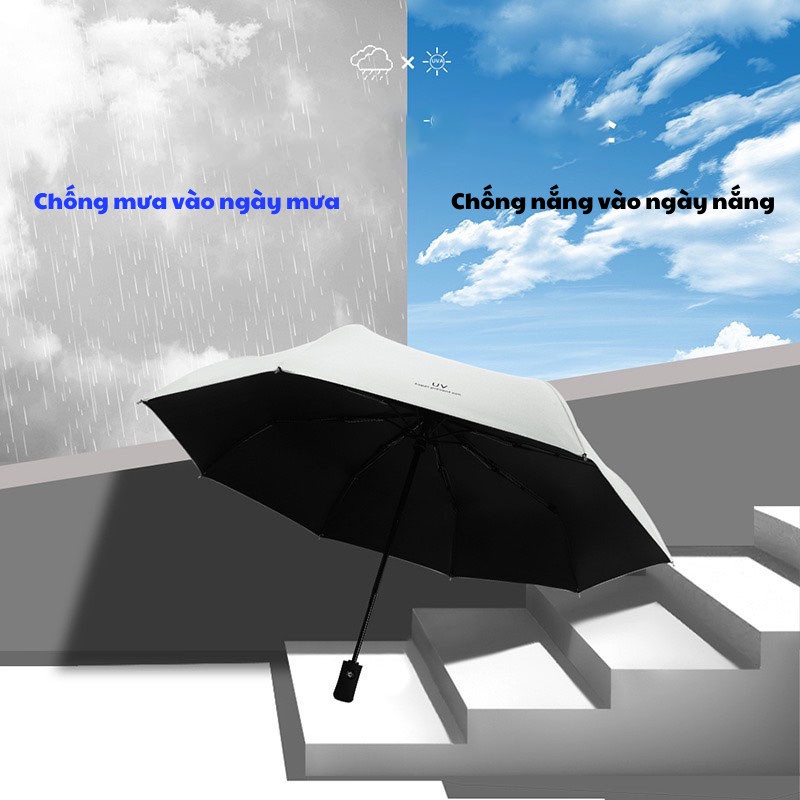 Ô Che Mưa Nắng Gấp Gọn Phủ Lớp Chống Tia UV Cao Cấp Cầm Tay 2 Lớp Dày Dặn Chống Thấm Titan.st