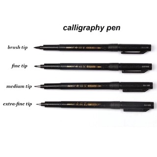 Bút lông viết thư pháp Calligraphy Baoke mực đen đỏ (có thể bơm mực)
