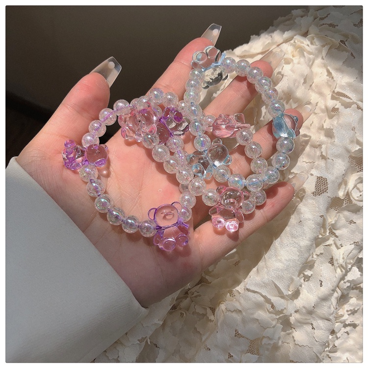 Vòng đeo tay trong suốt hình gấu hoạt hình dễ thương cho nữ