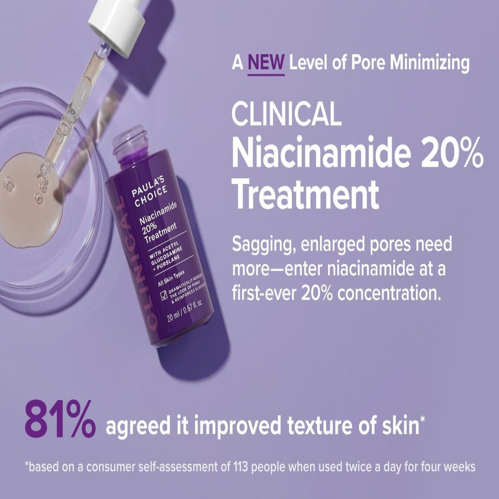 Serum Paulas Choice Niaciamide 20% se khít lỗ chân lông tối ưu - Paula's Choice Clinical Niacinamide 20% Treatment 20ml