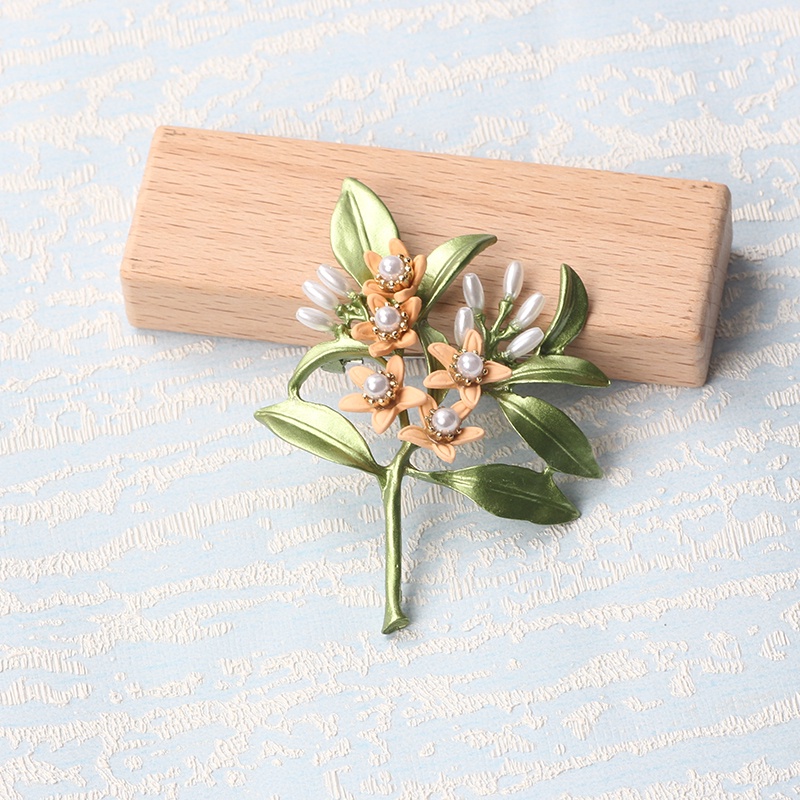 Ghim Cài Áo Hình Dây Leo Hoa Lá Việt Quất/Hoa Anh Đào/Tuyệp Tre Vintage Làm Quà Tặng Cho Nữ