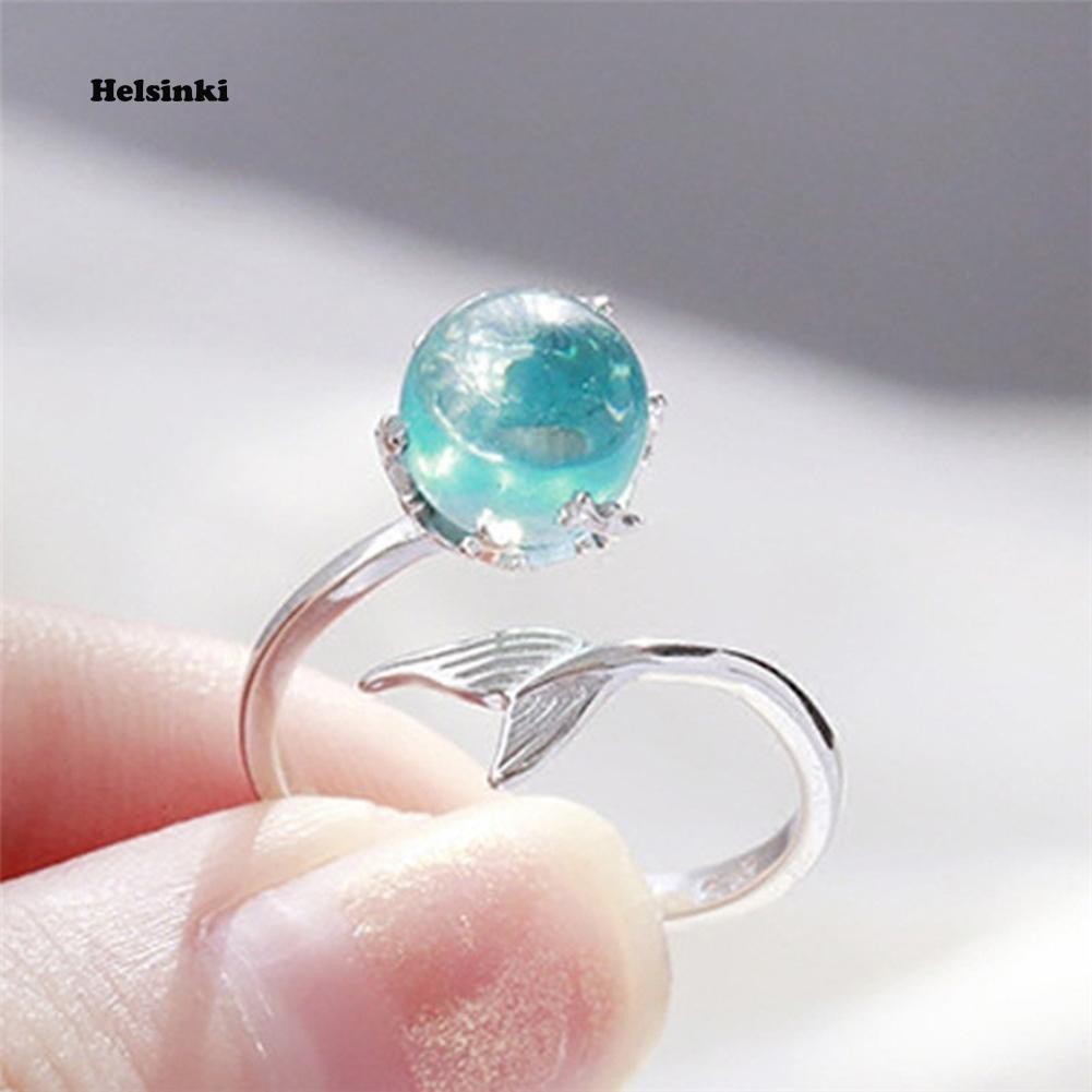 Nhẫn Hở Hình Đuôi Nàng Tiên Cá Đính Đá Thời Trang