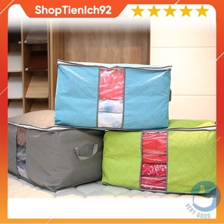 Túi vải cỡ to kích thước 60x40x36 cm không dệt đựng chăn màn quần áo tiện dụng,đồ dùng tiện ích nhỏ gọn dễ cất tienich