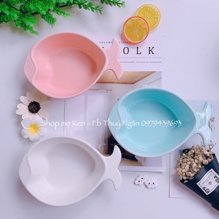 Bát sứ cá trái tim size lớn cho bé ăn dặm