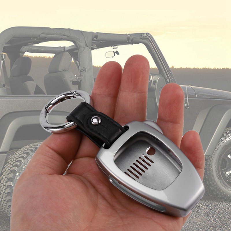 Key Chain Ring Shell Cover Case Frame for Jeep Wrangler JK 2008-2017 for Jeep Compass 2008-2015 Patriot 2011-2015, Sier