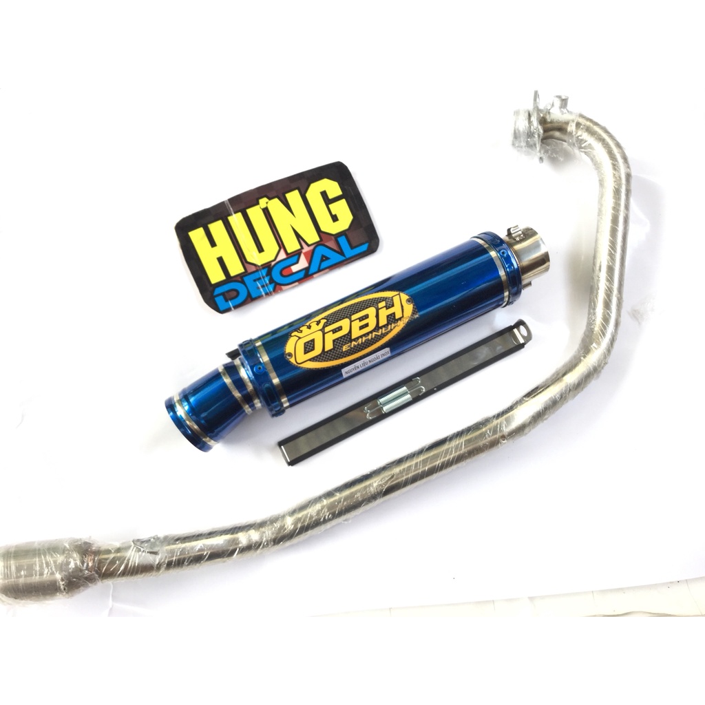 Bộ pô OBPH XANH FULL CỔ INOX THẲNG WAVE, SI, CUP, DREAM, EXCITER, WINER, SONIC, RAIDER FI, SATRIA, GSX