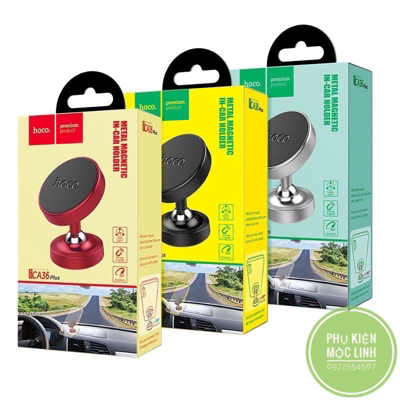 Giá Đỡ Điện Thoại Hoco CA36 Plus Trên Oto - Xe Hơi Hút nam châm hít siêu chắc