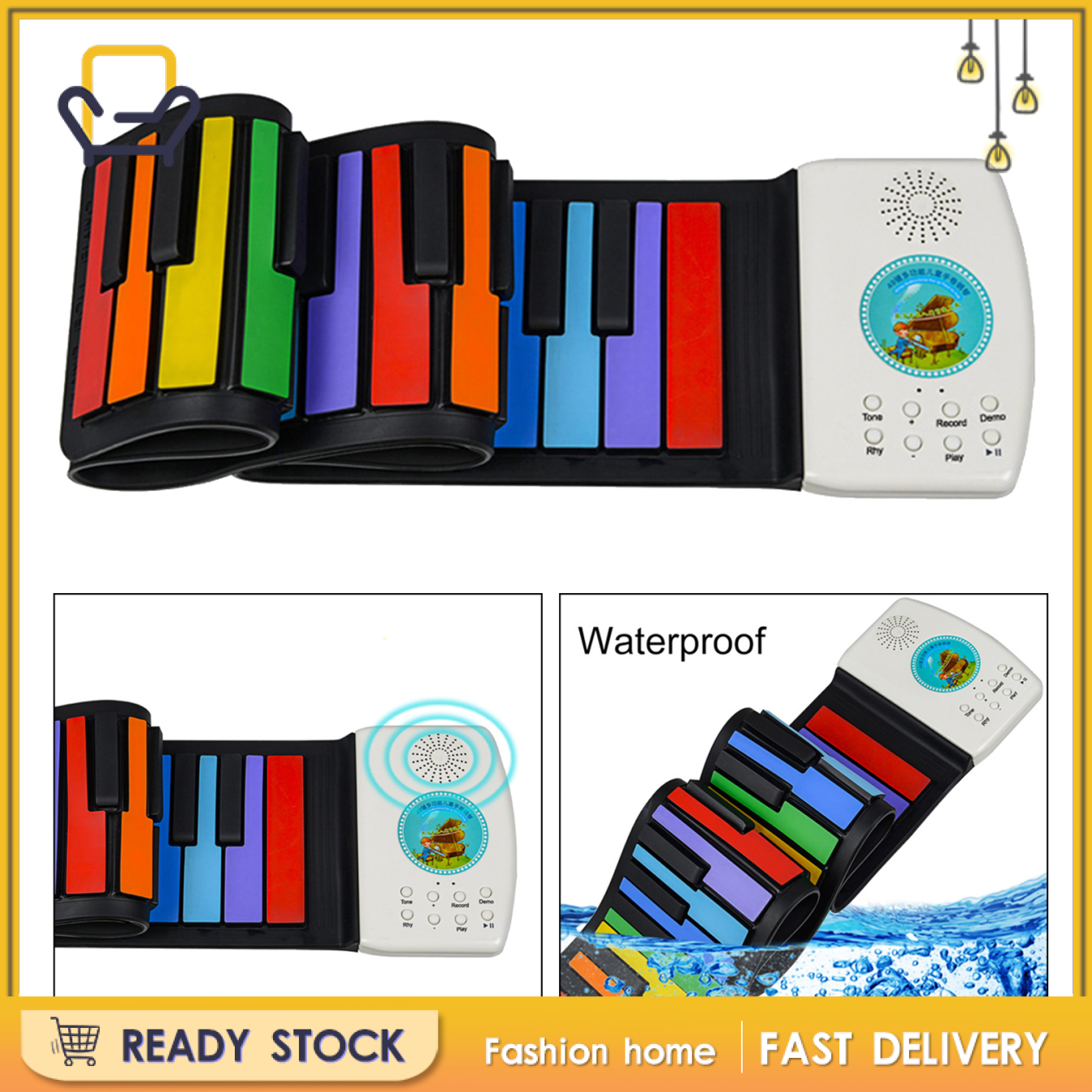 【Fashion home】Roll Up Piano Electric Digital Roll Up Keyboard Piano Gifts