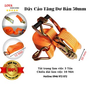 Dây Cảo chằng hàng tăng đơ 50mmx10m 3000kg có móc J 3 tấn
