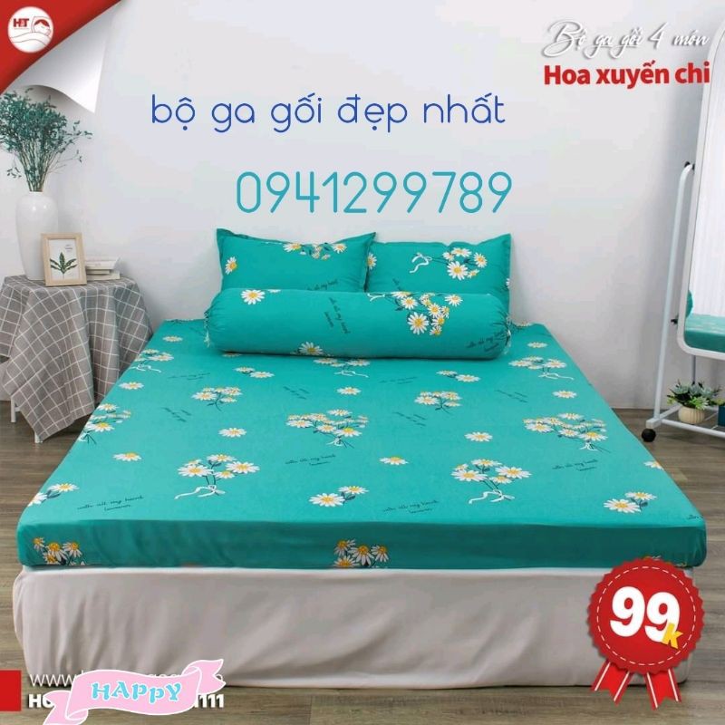 Bộ 4 món ga vỏ gối vỏ ôm hàng đẹp full size 1m6 1m8 và màu 2020 (chát chọn mẫu)