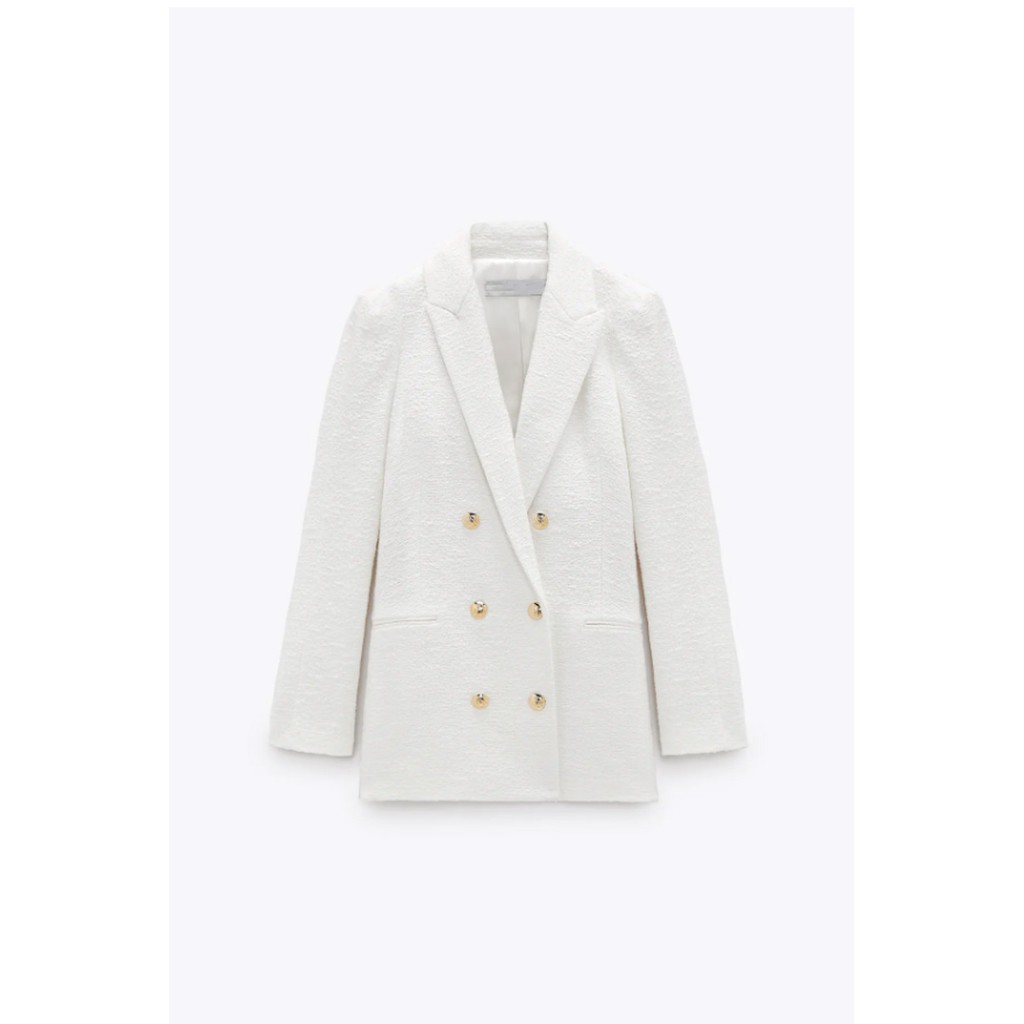 ÁO BLAZER ZRA NỮ VẢI DỆT MÀU TRẮNG | BigBuy360 - bigbuy360.vn