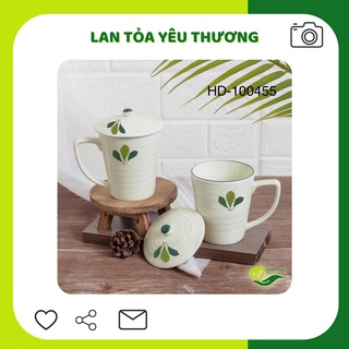 Ly sứ đẹp có quai có nắp cao cấp Tâm An