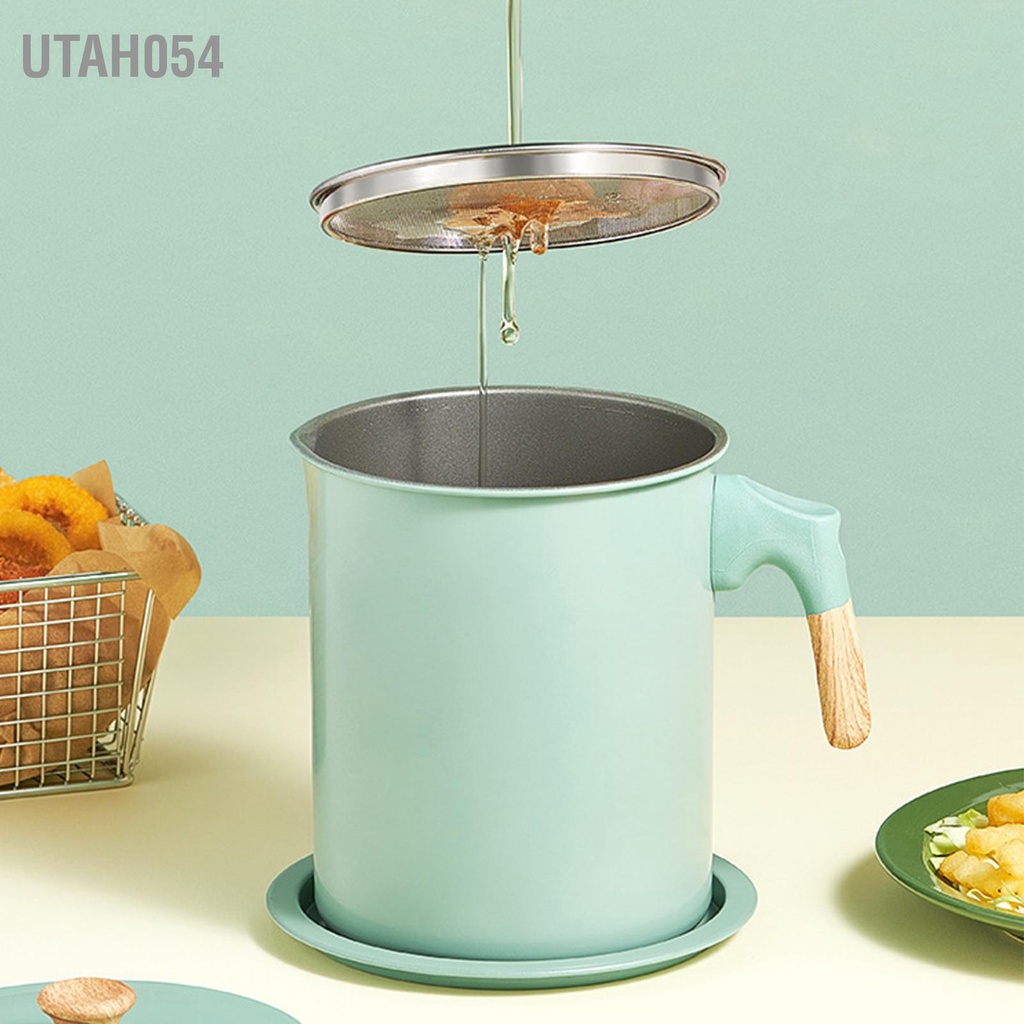 [Hàng Sẵn] Ca Lọc Dầu Inox 304 - Bình Lọc Dầu Ăn Có Lưới Lọc Cặn 1.4L【Utah054】