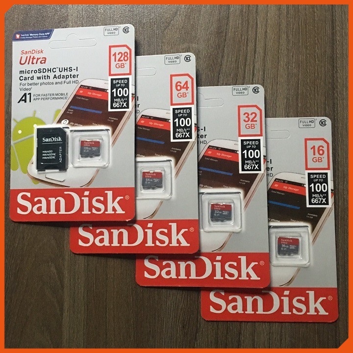 Thẻ Nhớ Sandisk 64GB / 32GB / 128GB / 256GB / 512GB Cho Điện Thoại / Máy Ảnh