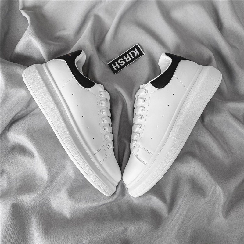 Giày Sneaker Nam Nữ, Giày Thể Thao Trắng Độn Đế Chất Da Đẹp