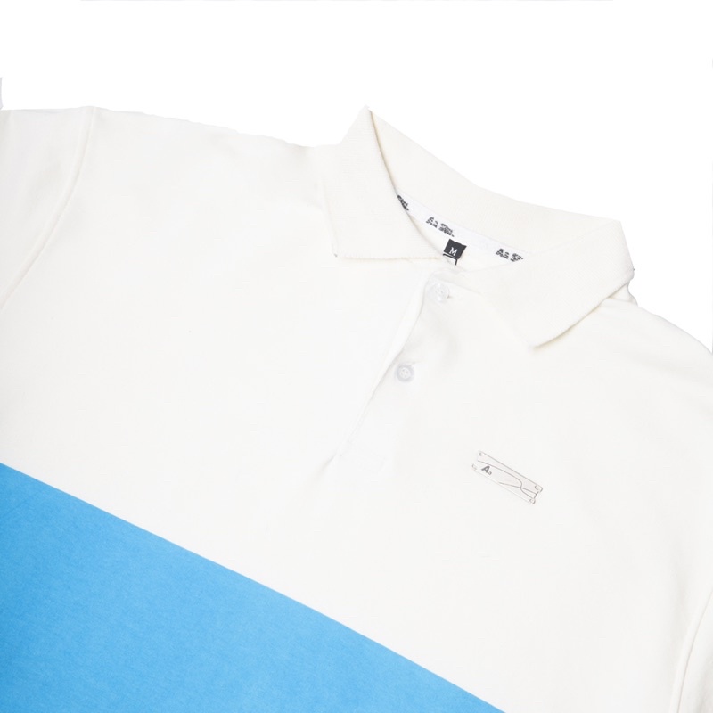 ÁO THUN POLO / METAL TAG POLO - CREAM WHITE // BLUE