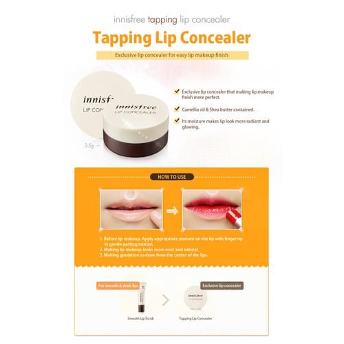 CHE KHUYẾT ĐIỂM MÔI INNISFREE TAPPING LIP CONCEALER CHÍNH HÃNG