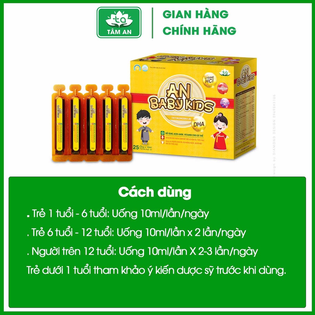 Siro ăn ngon - Vitamin ăn ngon An Baby Kids bổ sung DHA, giúp bé tăng cân, tăng cường sức đề kháng