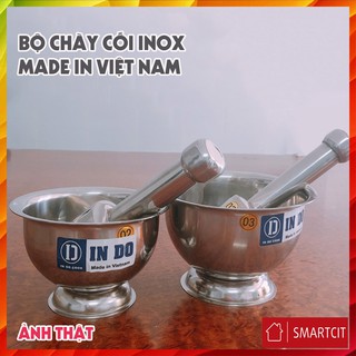(NEW) Bộ cối chày inox, bộ chày cối giã cua, cối chày giã thực phẩm - dụng cụ nhà bếp SMARTCIT
