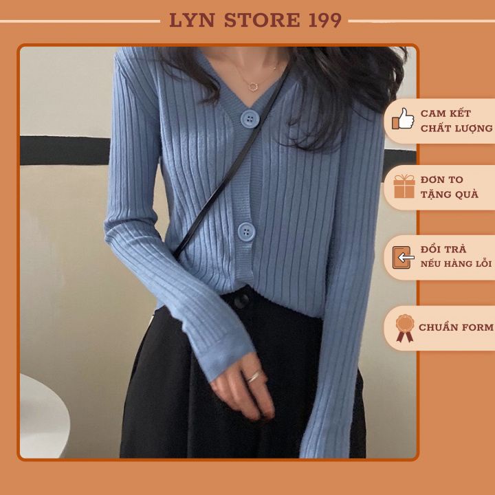 Áo Cardigan Len Cúc Mở Cho Nữ Cổ Chữ V Dệt Kim Dài Tay- Áo len Dài Tay Cho Nữ Nhiều Màu Freesize Mã 28