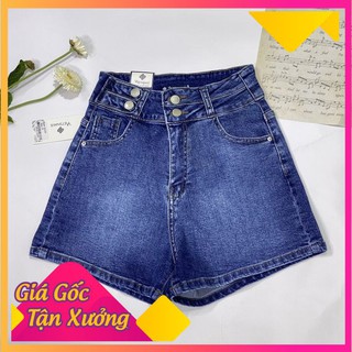 Quần Short Jean Nữ 4 Khuy Chất Bò Trơn Mềm Xinh Xắn