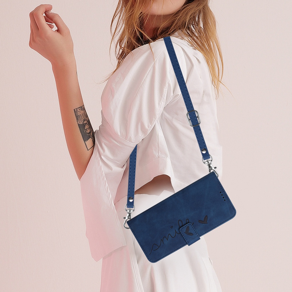 Bao Da Điện Thoại Dạng Ví Nắp Lật Có Dây Đeo Chéo Cho iphone 15 pro max 15 plus 13 pro max 12 pro max 11 pro max