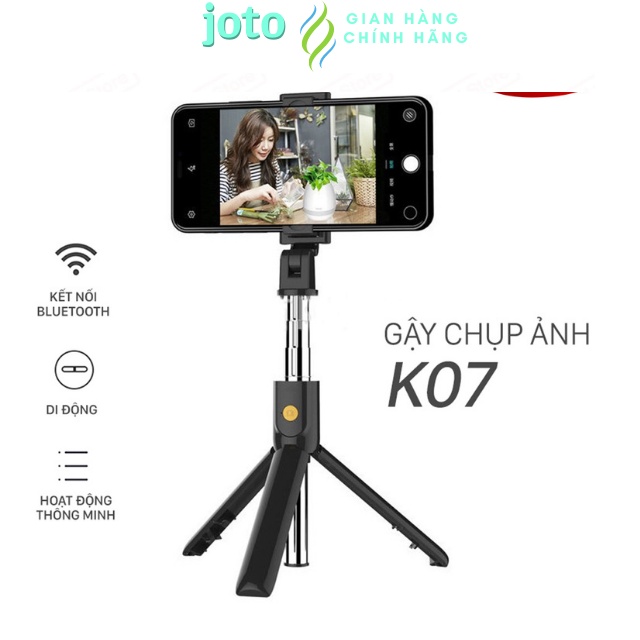 Gậy Chụp ảnh,Gậy chụp hình, kiêm Tripod 3 chân + Nút bluetooth K07 chính hãng ,JOTO