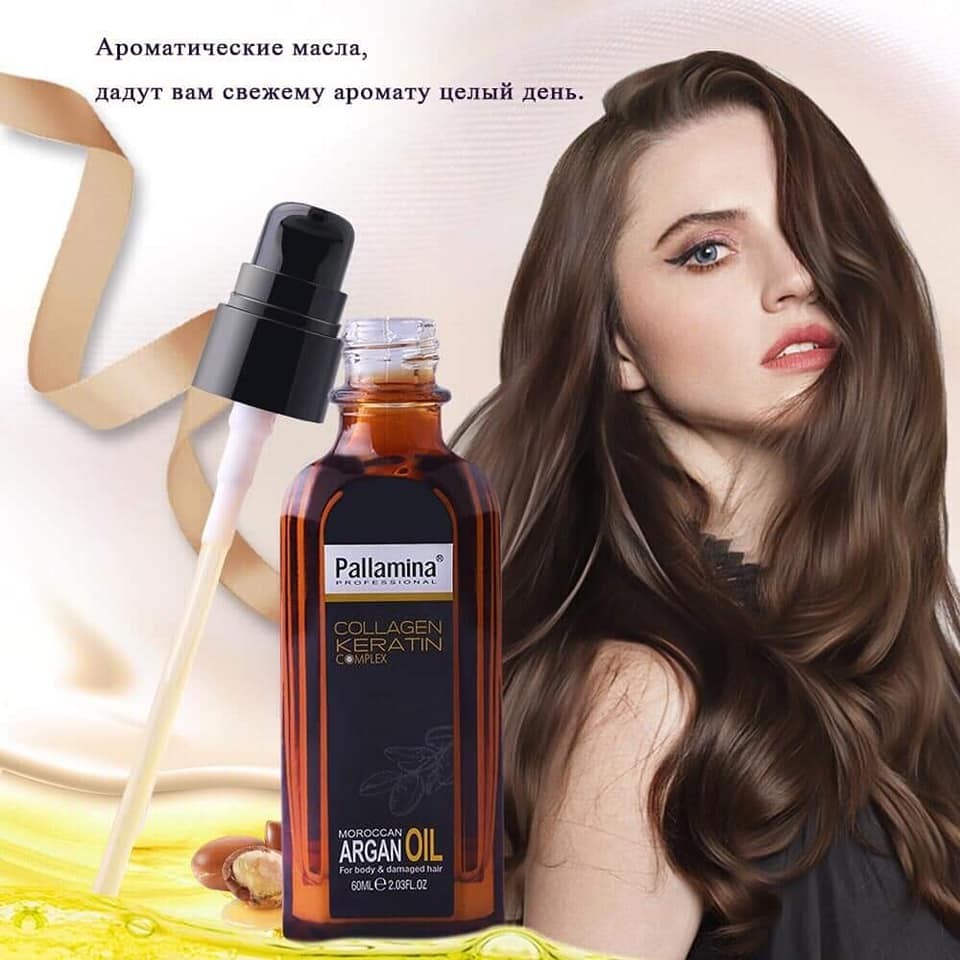 [PALLAMINA] [CHÍNH HÃNG] Dầu Dưỡng Tóc Pallamina Argan Hair Oil Collagen & Keratin Italy 60ml CAM KẾT CHÍNH HÃNG Ạ!