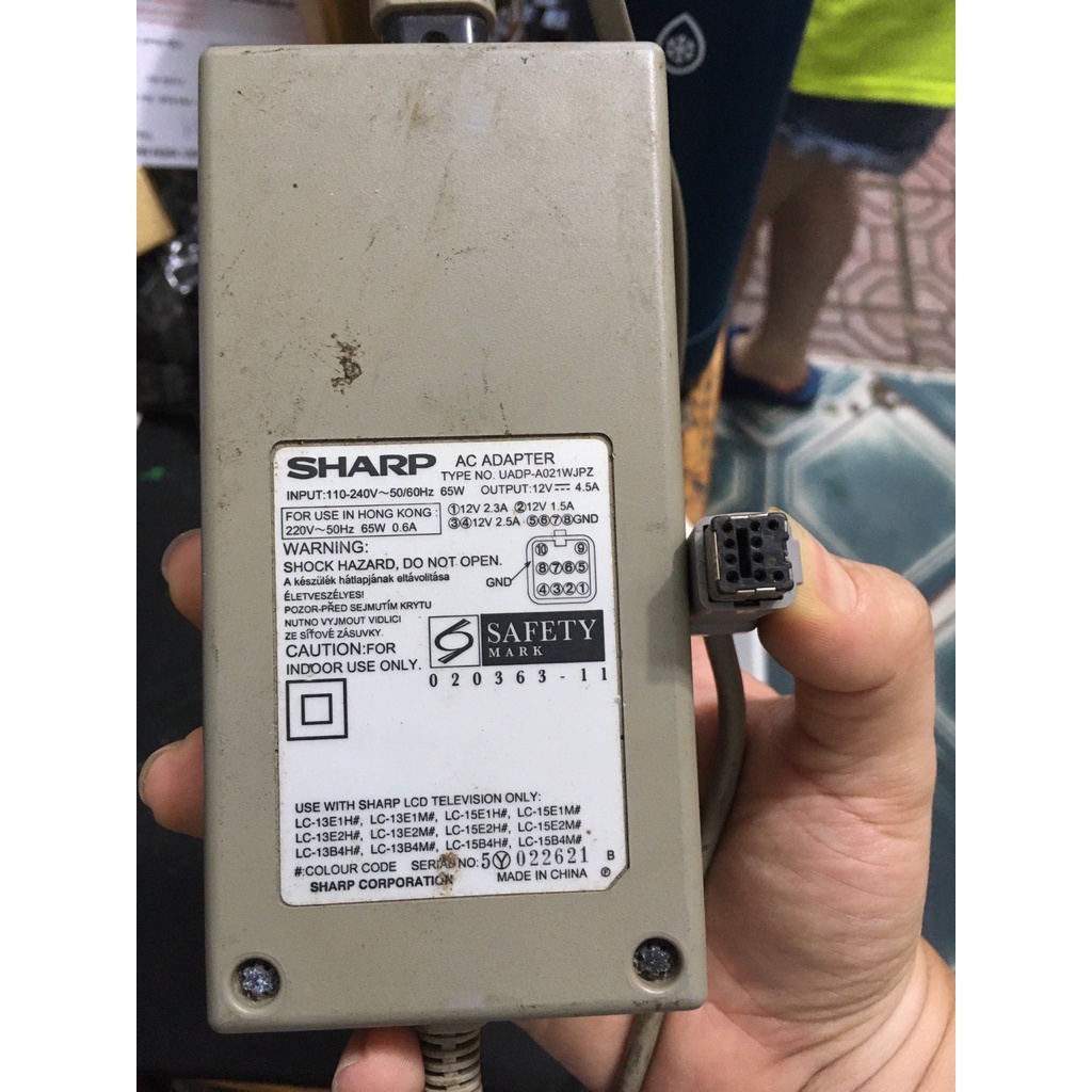QUA SD Adapter nguồn SẠC ĐIỆN Sharp TV LCD VÀ REMOTE CONTROLS 12V 4.5A 2.3a 1.5A 2.5A Model UADP-A021WJPZ 65W