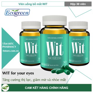 WIT [Hộp 30 viên] - Viên uống bổ mắt, tăng cường thị lực [ECO GREEN]