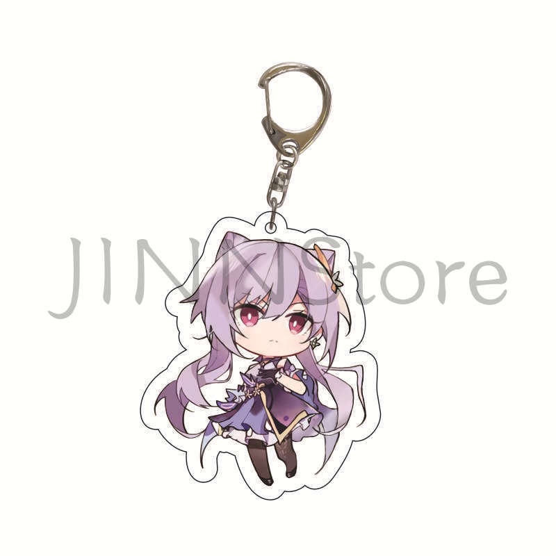 Móc chìa khóa bằng acrylic in hình anime Klee Venti Paimon thời trang cho cặp đôi