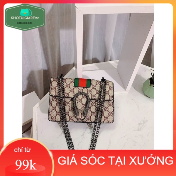 Tui xách nữ đeo chéo hoạ tiết đầu rồng