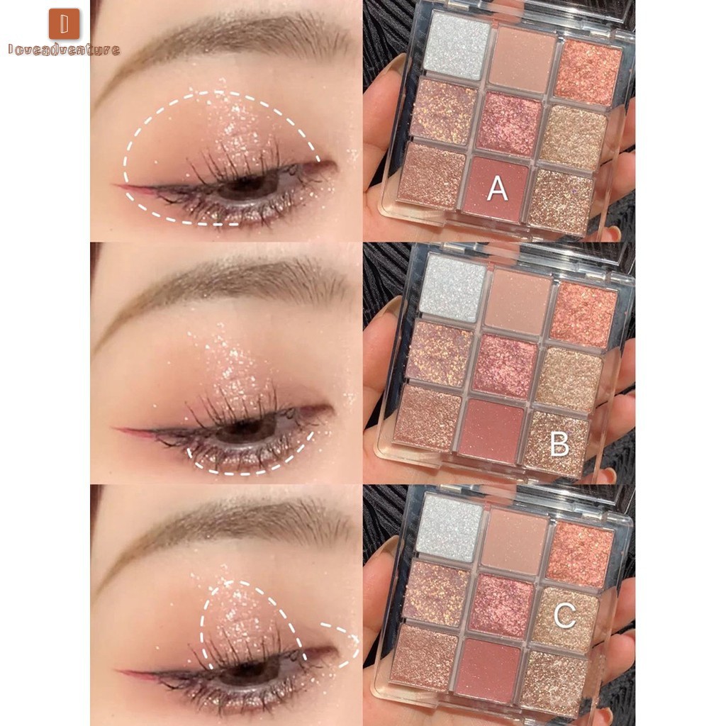 Bảng Phấn Mắt 9 Màu Dikalu Baby BB1 MMQ gồm 9 ô ánh nhũ xinh xắn | BigBuy360 - bigbuy360.vn