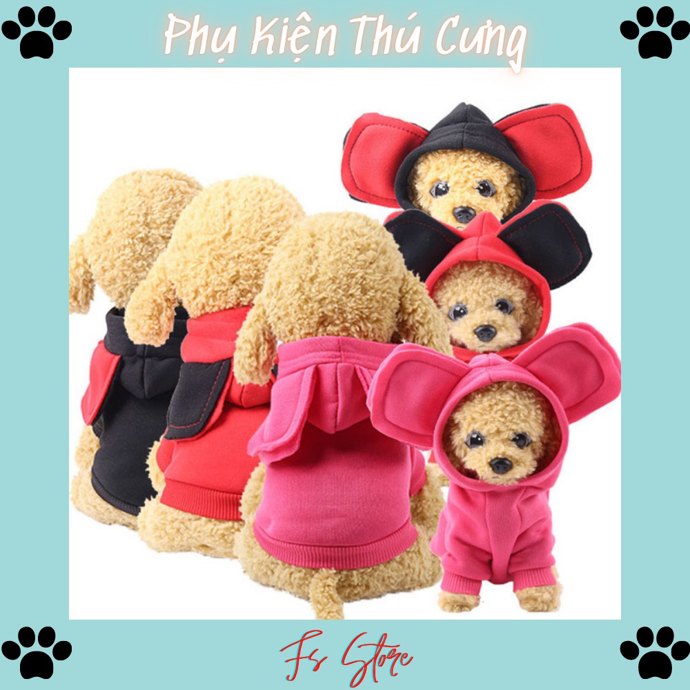 Quần Áo Thú Cưng, Áo Cho Chó Mèo, Hình tai chuột mickey, đủ size xs - xxl, A7