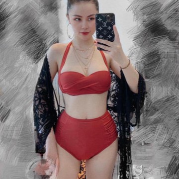 Đồ Bơi Nữ, Bikini 2 Mảnh Quần Cạp Cao Đi Biển
