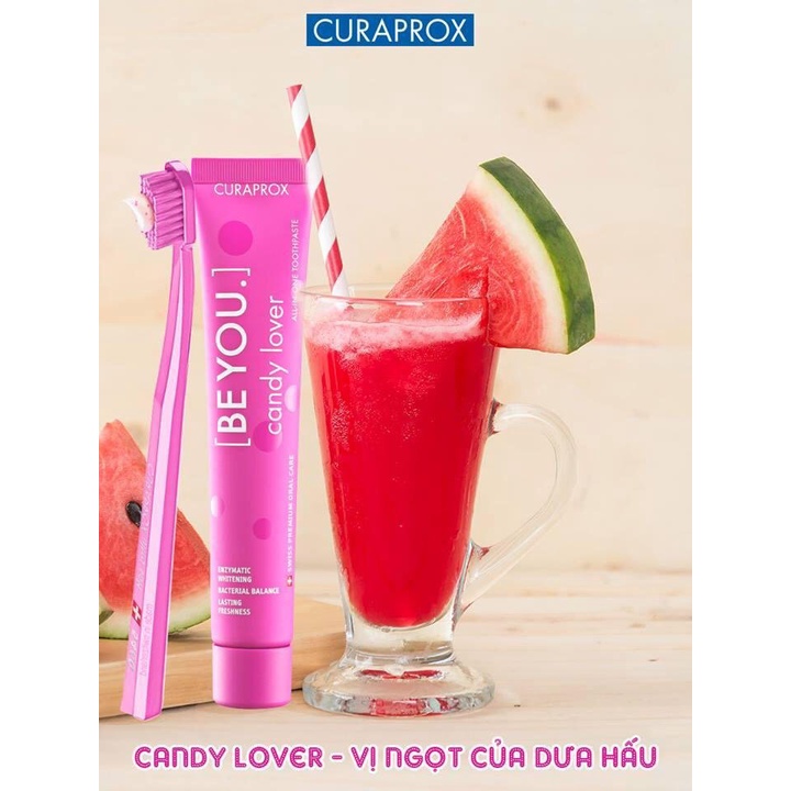 - Curaprox Be You 6 vị, 6 phong cách tuýp 60ml-  Hương vị trái cây rừng, dễ dùng, hiệu quả