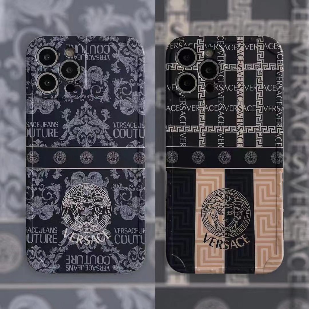 Ốp Điện Thoại In Logo Versace Cho iphone 11 Pro Max i11 7plus 8plus iX XR Xs Max SE 12 12Pro 12 Pro Max