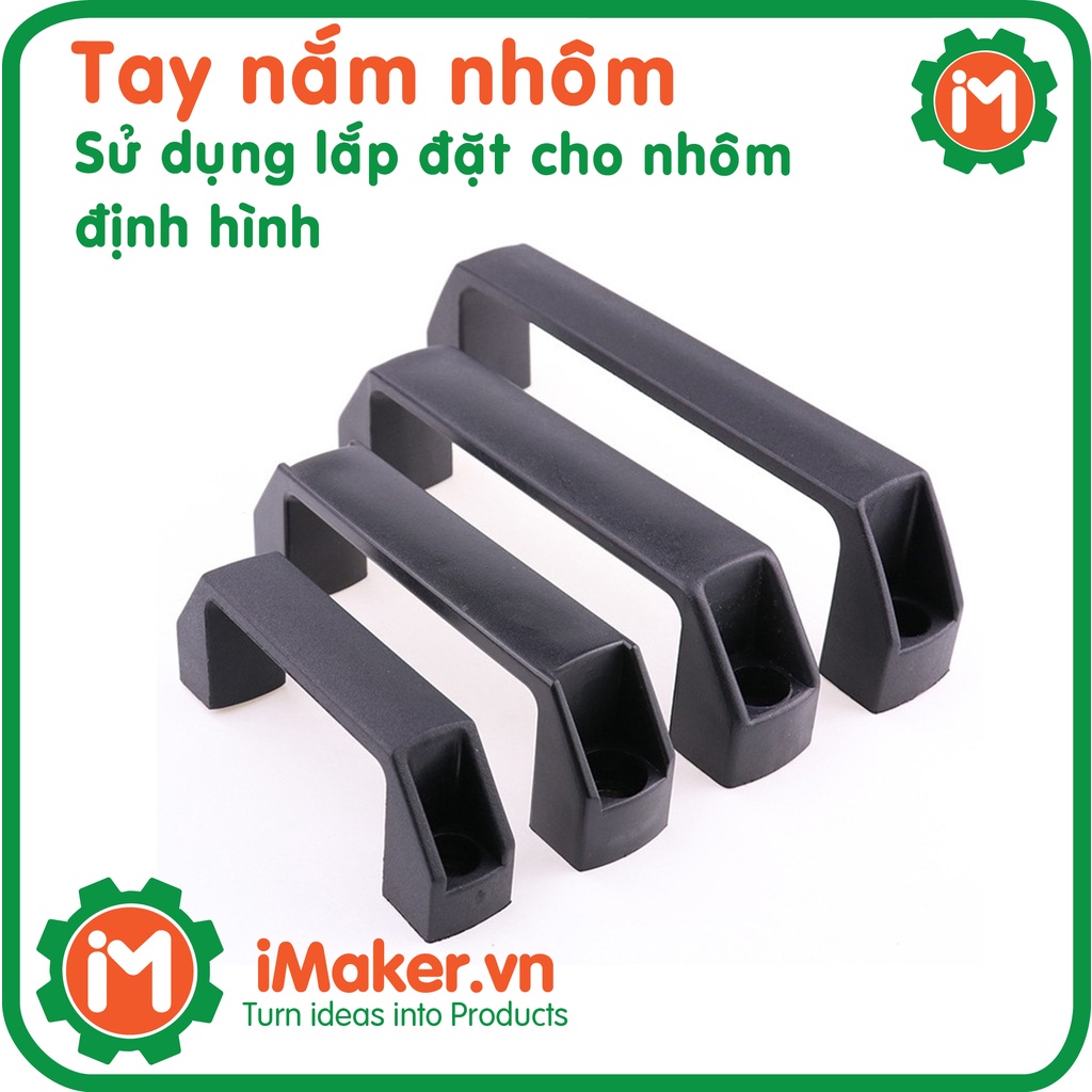 Tay nắm nhôm định hình, tay nằm chữ D nhôm chiều dài 90, 120 model HLA90V, HLA120V - Vật liệu nhựa