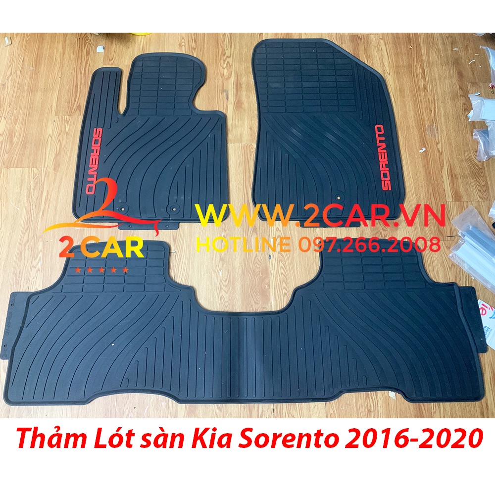 Thảm sàn, lót sàn cao su cho xe Kia Sorento 2015-2020 mẫu Kẻ sọc cao cấp