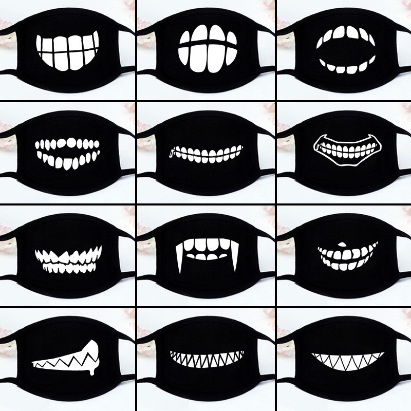 Khẩu trang vải đen in hình chính hãng - Kháng khuẩn, thời trang, chống nắng, khẩu trang trẻ trung năng động | BigBuy360 - bigbuy360.vn