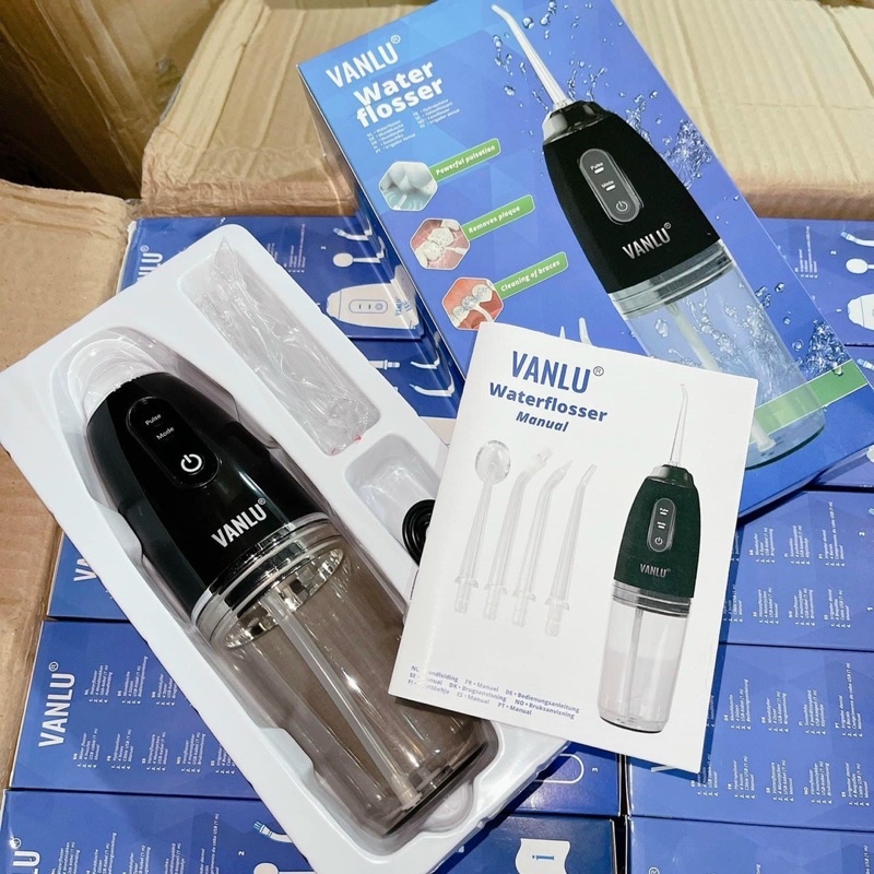 Máy Tăm Nước cầm tay VANLU - Tăm nước vệ sinh răng miệng cực sạch công nghệ Châu Âu - 3 chế độ xịt