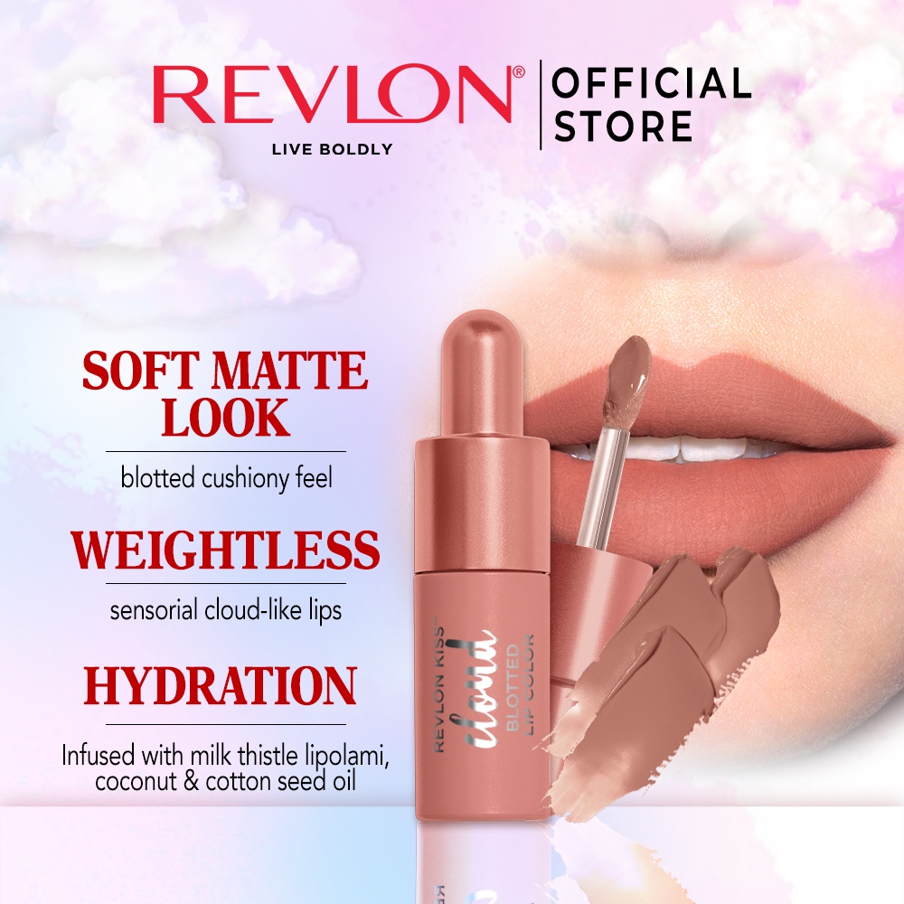 Son Kem Revlon Kiss Cloud Blotted Lip Color 008 Airy Scarlet 016 Berry Soft 014 Blush Much 006 Orange Meringu 013 Whippe