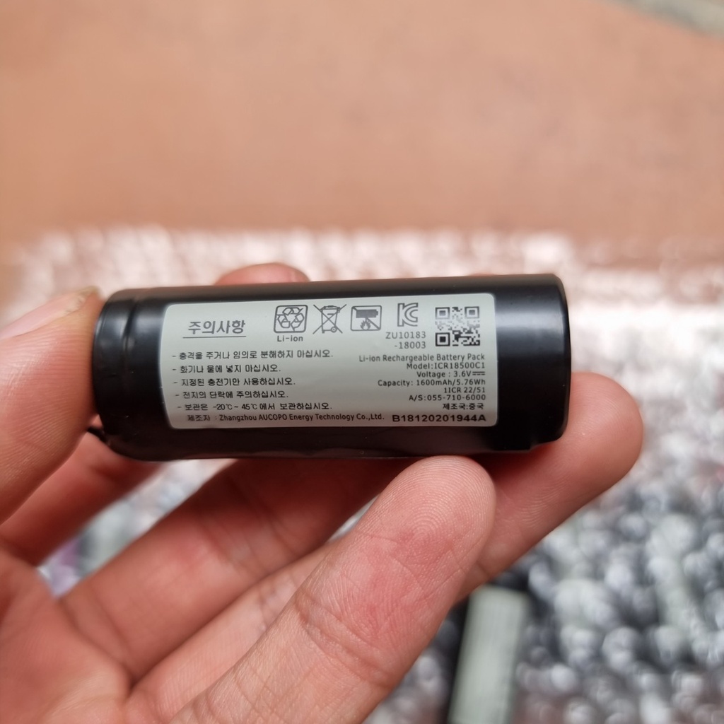 Pin 18500 1600Mah Hàng Chính Hãng Xuất Hàn Quốc, Kèm Sẵn Mạch Bảo Vệ Pin lithium li-ion loại tốt