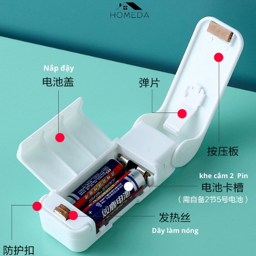 Dụng cụ máy hàn túi đựng thực phẩm tiện dụng trong nhà bếp đi du lịch nhỏ gọn HOMEDA
