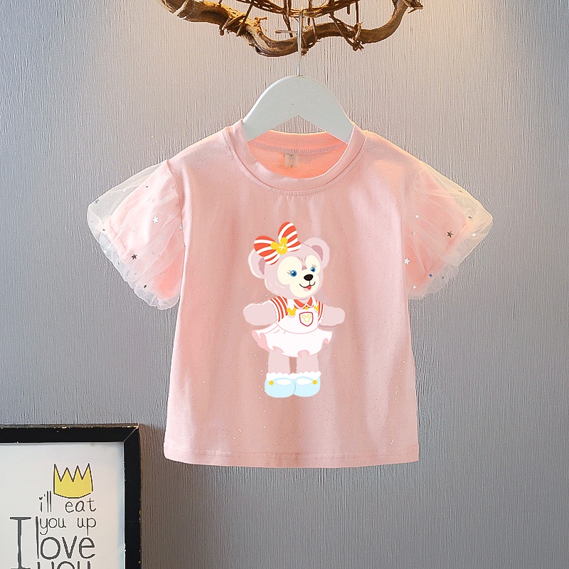 Áo Thun 100% Cotton In Họa Tiết Hoạt Hình StellaLou Cho Bé Gái