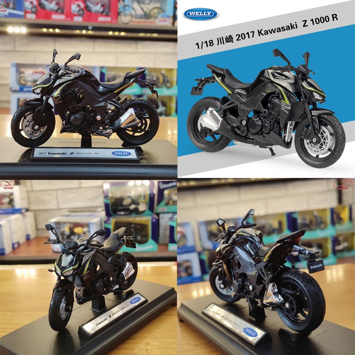 Mô hình xe mô tô Kawasaki Z1000 RR tỉ lệ 1:18 hãng Welly