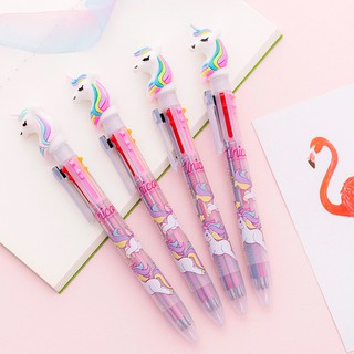 Bút bi 6 màu hình kì lân dễ thương tiện dụng cho bé