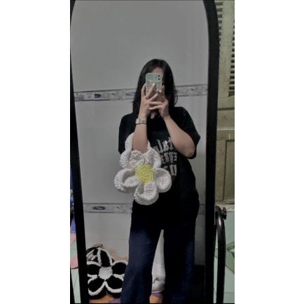 Túi len hoa cúc size nhỏ