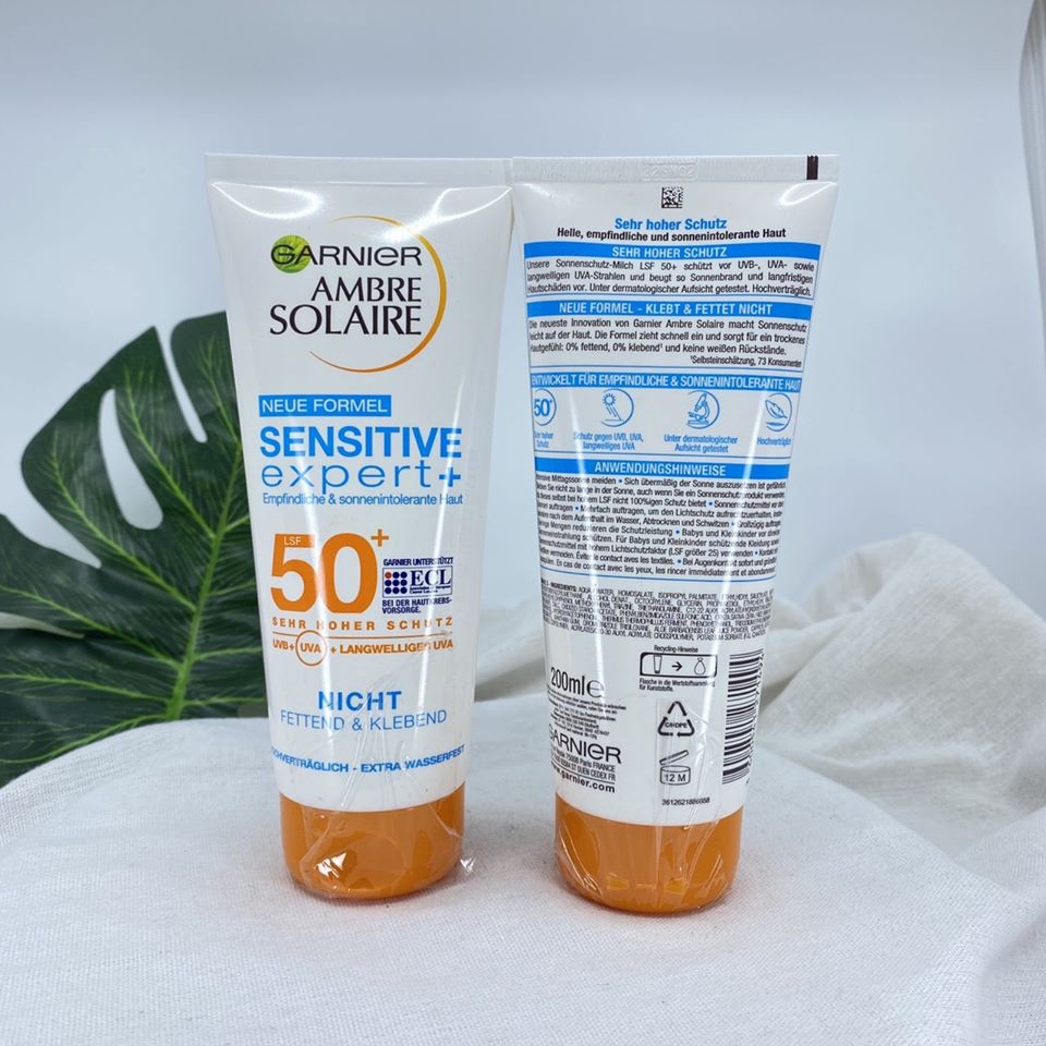 KEM CHỐNG NẮNG GARNIER AMBRE SOLAIRE Sensitive Expert SPF 50+ 200ML chuẩn Đức